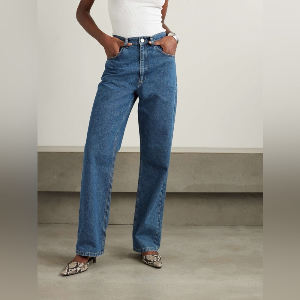 Articles Of Society High Rise Blue Jeans Denim Classic Straight Leg Casual